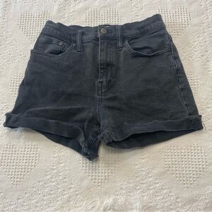 Madewell Black Cuffed Denim Shorts (25)